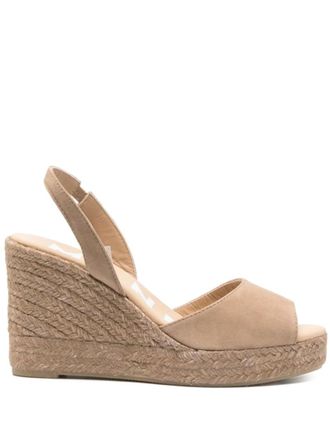 Maneb&igrave; Beige Hamptons Espadrille Wedges