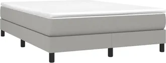 vidaXL Cama Sin Colch&oacute;n Tela Gris Claro 140x190 Cm Vidaxl
