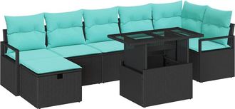 vidaXL Conjunto De Sof&aacute; De Jard&iacute;n 8 Uds. Rat&aacute;n Sint&eacute;tico Vidaxl