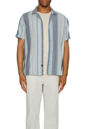 Rails Amalfi Stripe Camp Shirt In Cool Blue Banner