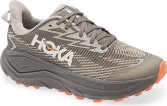 Hoka One One Challenger 8 GTX Gore-Tex Waterproof Trail Running Shoe in Cement /Gravel at Nordstrom, Size 10.5