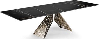 Naos Ausziehbarer Designer Esstisch Coliseum - Sahara Noir / Gold