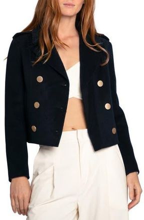 Belle & Bloom Love Me Now Wool Blend Crop Coat in Navy at Nordstrom Rack, Size Medium