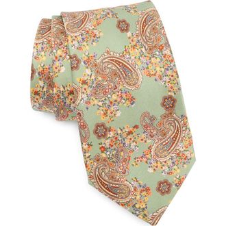 Robert Graham Paisley Floral Silk Tie in Green at Nordstrom Rack