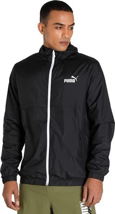 Puma Mens Essentials Solid Windbreaker Jacket Black L