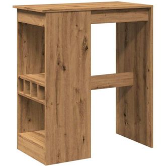 vidaXL Tavolo Bar con Rastrelliera Rovere 90x47,5x103,5 cm Multistrato vidaXL