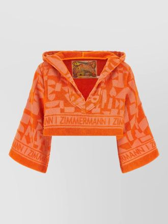 Zimmermann solstice cropped hooded jacket wide sleeves