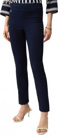 Joseph Ribkoff Jacquard Pull-On Straight Pants In Midnight Blue