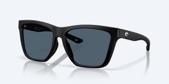 Costa Unisex Panga Ii Polarized Squared Sunglasses In Matte Black Gray