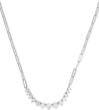 Melinda Maria Not Your Basic Graduated Cubic Zirconia Necklace in Silver-White at Nordstrom