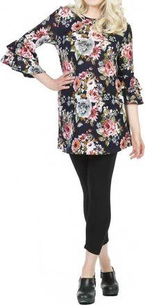 Papillon Floral A-Line Sweater Dress In Navy Multi
