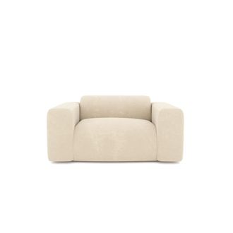 Sia Home Sill&oacute;n de sal&oacute;n terciopelo con motivos crema