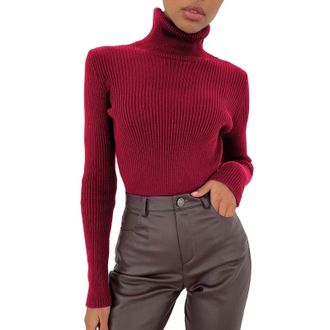 Generic Turtleneck Jumpers for Women UK Women Plus Size Soft Sweater Slim Fit Lightweight Long Sleeve Tops Undershirt Knitted Warm Fashion Pullover Casual Rou
