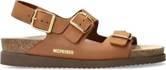 Mephisto Flat Sandalen - Dames - Sandalen - Bruin - 35 EU - Leer - Schoenen