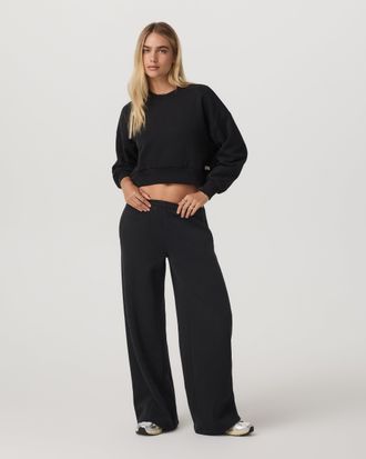 Vuori Clothing Restore Ultra Wideleg Sweatpant - Long | Washed Black | XS, Size Extra Small