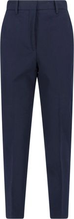 Incotex Navy Cotton Pants With Mid-Rise Waist