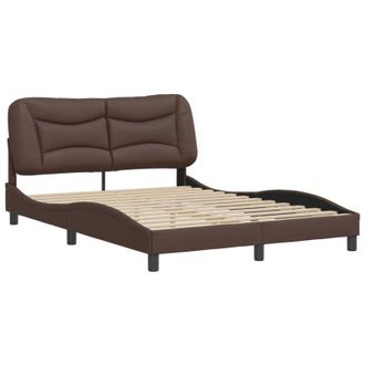 vidaXL Vidaxl - Estructura De Cama Sin Colch&oacute;n Cuero Sint&eacute;tico Marr&oacute;n 140x190cm