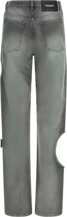 Off-white Womens Gray Cotton Straight-Leg Jeans Clothing