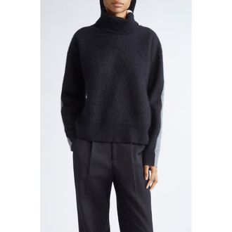 Zankov Junko Colorblock Merino Wool & Cashmere Sweater in Black at Nordstrom, Size X-Small