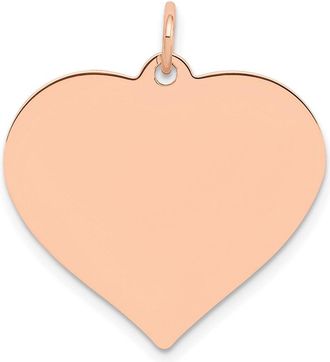Diamond2Deal 14K Rose Polished Heart Shaped Disc Pendant