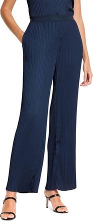 Nic+Zoe Crinkle Crepe Wide Leg Pant In Dark Indigo