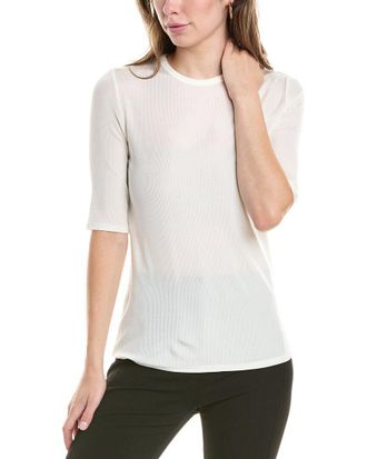St. John Elbow-Sleeve Stretch Top