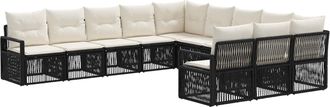vidaXL Conjunto De Sof&aacute;s De Jard&iacute;n 11 Uds. Negro Rat&aacute;n Sint&eacute;tico Vidaxl