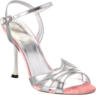 Roger Vivier Leather & Velvet Sandal