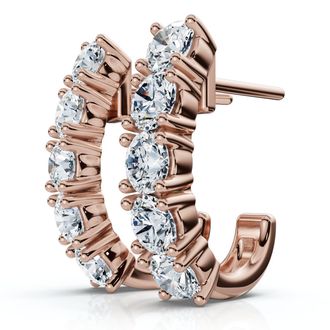 Pompeii3 1Ct Diamond Hoops Womens Earrings 10k Gold Lab Grown