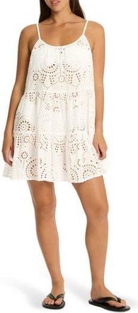 Sea Level Australia Ibiza Tie Back Cotton Eyelet Cover-Up Sundress in White at Nordstrom Rack, Size X-Small