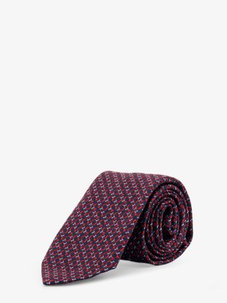 Ferragamo Cravatta Crema in seta con stampa Intreccio - FERRAGAMO - gender_Man