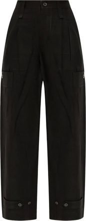 Issey Miyake Pantaloni a gamba ampia - Nero