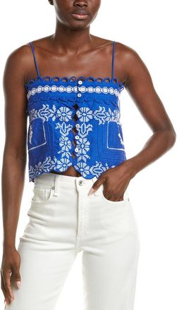 Farm Rio Farm Rio Tropical Cross Stitch Lacy Sleeveless Top