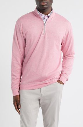 Johnnie-O Hanks Heathered Quarter Zip Pullover in Berry at Nordstrom, Size Xx-Large
