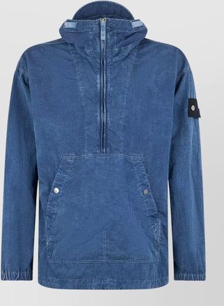 Stone Island denim hooded jacket zip front pocket