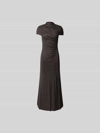 Self Portrait Maxikleid mit Allover-Ziersteinbesatz in Mittelgrau, Gr&ouml;&szlig;e L