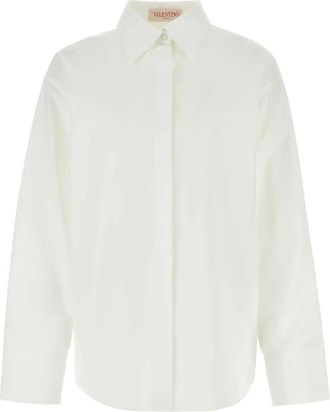 Valentino Garavani Cotton Poplin Shirt - Dames - Overhemden - Wit - 3XS - Katoen - Overhemden