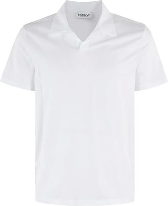 Dondup Polo in cotone con ricamo logo - Bianco