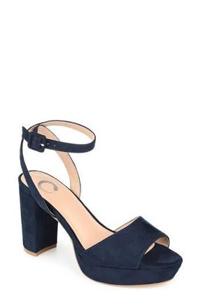 Journee Collection Nairri Platform Sandal - Wide Width in Blue at Nordstrom Rack, Size 11