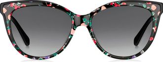 Kate Spade New York Daesha 56mm Gradient Cat Eye Sunglasses in Pattern Black/dark Grey Sf at Nordstrom