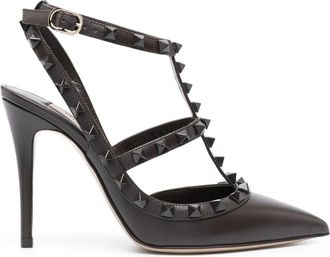 Valentino Garavani Rockstud pointed-toe pumps - women - Calf Leather/Calf Leather/Calf Leather - 40 - Brown