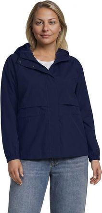 Lands End Plus Size Print Squall Packable Rain Jacket in Deep Sea Navy at Nordstrom, Size 3X
