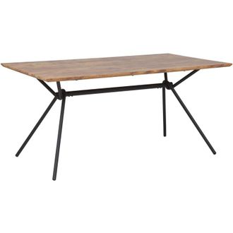Beliani Tavolo in Metallo Marrone / Nero Piano in MDF Aspetto Legno 160 x 90 cm Amsterdam