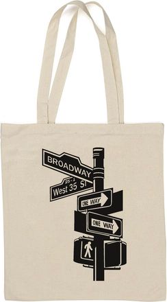 Generic New York City Broadway West 35 ST Intersection Sign Natural Cotton Tote Bag White