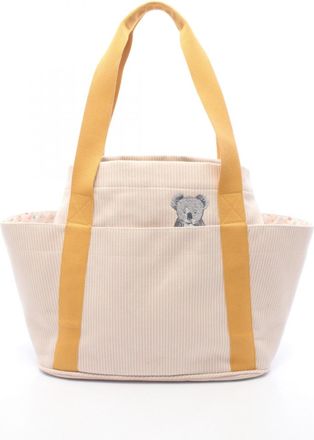 Herm&egrave;s Beige Canvas Handbag Tote Bag (Pre-Owned)