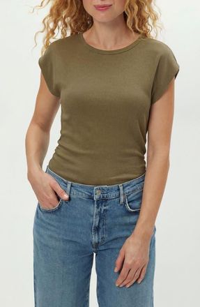 Michael Stars Joni Power Shoulder Rib Top in Caper at Nordstrom, Size X-Small