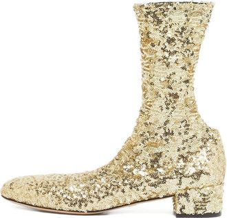 Dolce & Gabbana Stivali Vally con paillettes - Oro