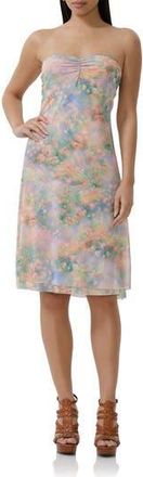 AFRM Lucile Floral Strapless Mesh Dress in Fog Field at Nordstrom Rack, Size Xx-Large