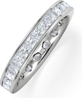 The Diamond Store Mens 2ct H/Si Diamond 18K White Gold Full Band Ring