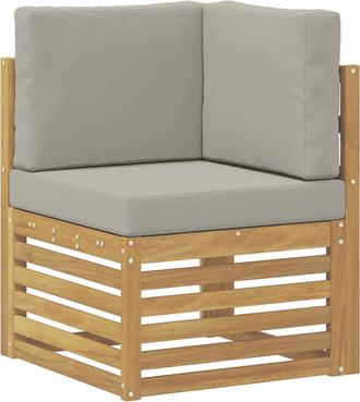 vidaXL Sof&aacute; De Esquina Para Exteriores Madera De Acacia S&oacute;lida Blanco Vidaxl